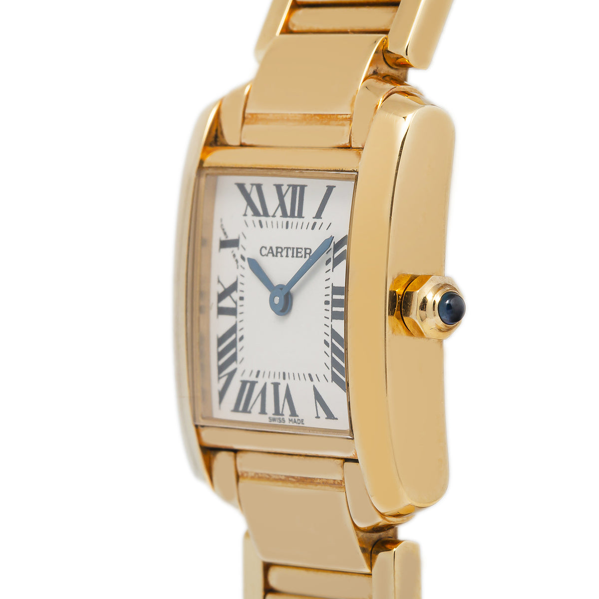 Cartier Tank Francaise 2385 W50002N2 18K YG White Dial Quartz Ladies 20x25mm