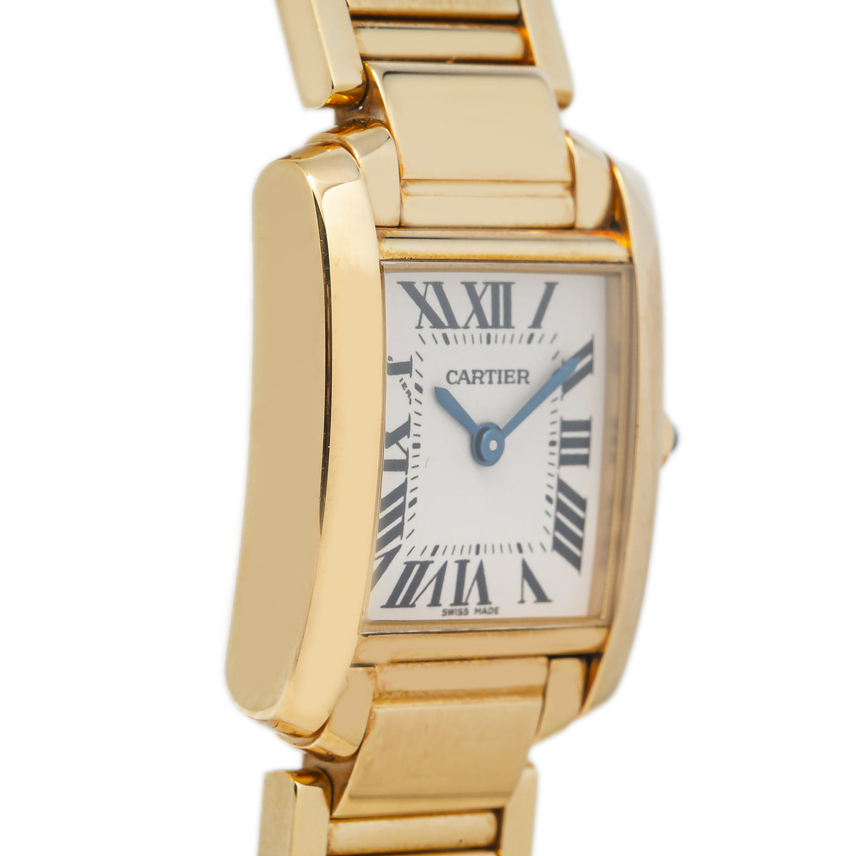 Cartier Tank Francaise 2385 W50002N2 18K YG White Dial Quartz Ladies 20x25mm