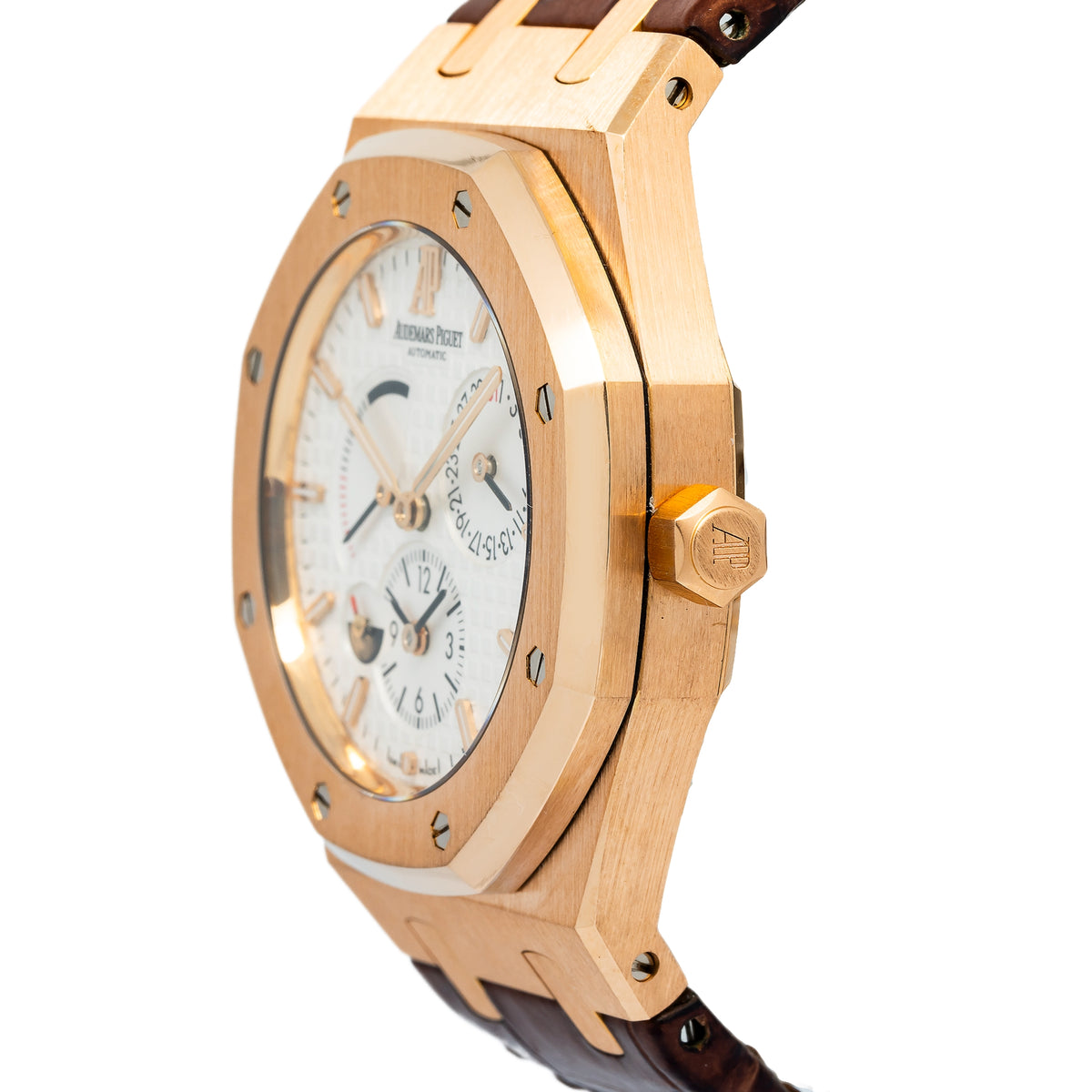 Audemars Piguet Royal Oak Dual Time 26120OR Auto 18k RG White Dial Men's 39mm