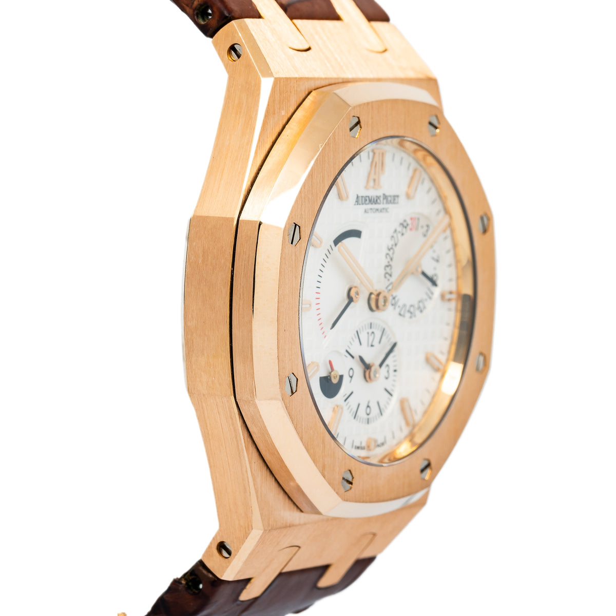 Audemars Piguet Royal Oak Dual Time 26120OR Auto 18k RG White Dial Men's 39mm