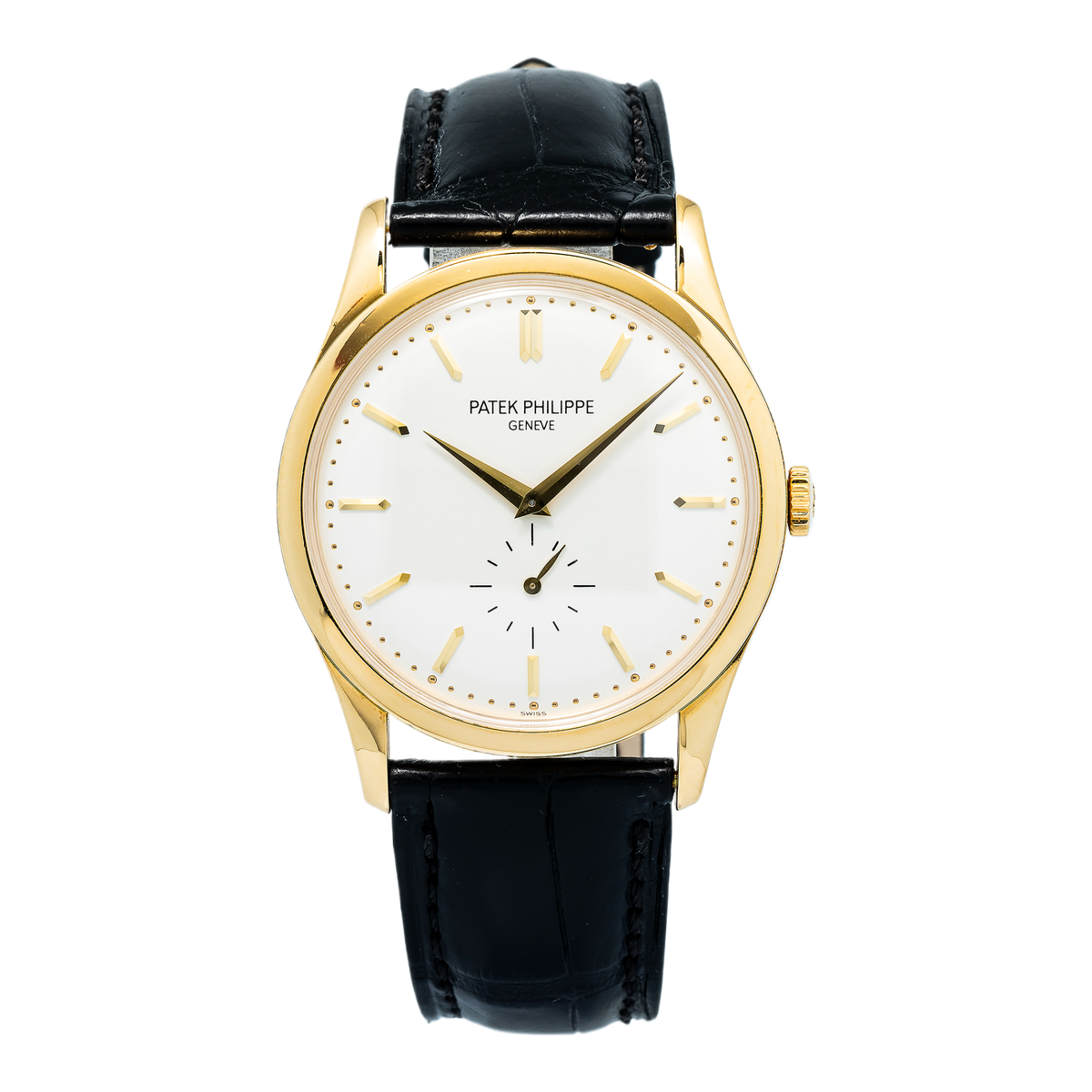 Patek Philippe Calatrava 5196J-001 Manual 18k YG White Dial Men's Watch 36mm