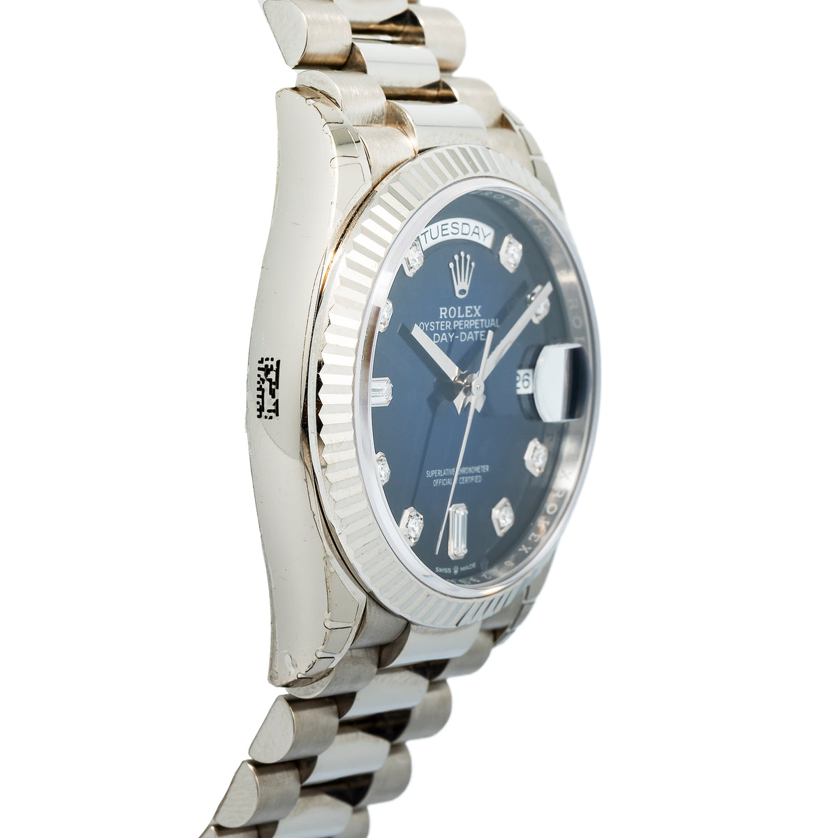 Rolex Day-Date 128239 President 18k Factory Ombre Blue DIamond Dial Watch 36mm