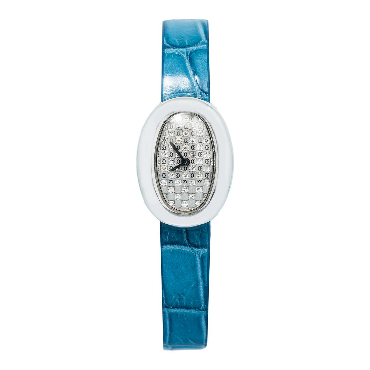 Cartier Baignoire 2369 WB511631 18k White Gold Factory Diamond Dial Women's 18mm