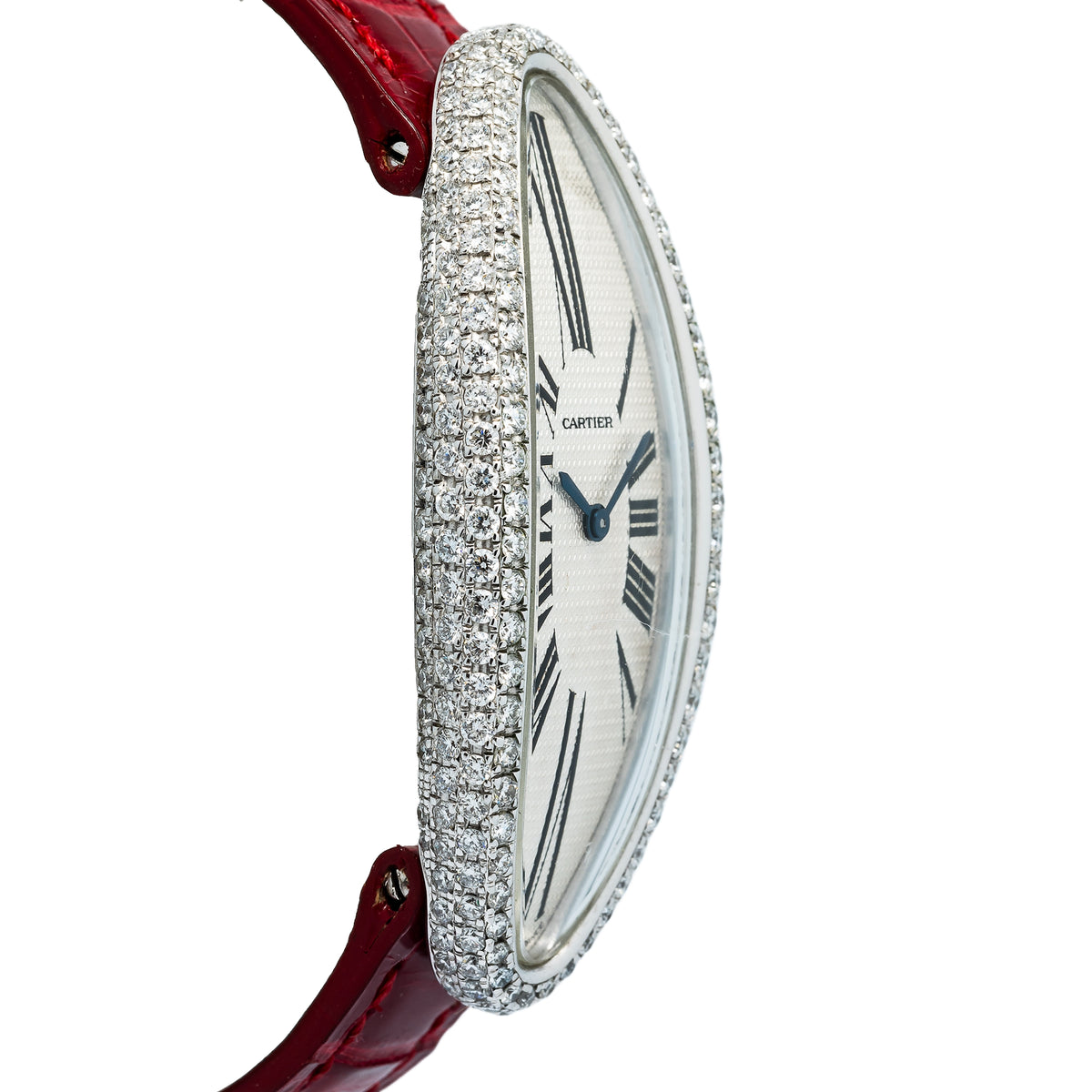 Cartier Baignoire Allongee 2514 W1532336 Aftermarket Diamond Quartz Watch 21mm