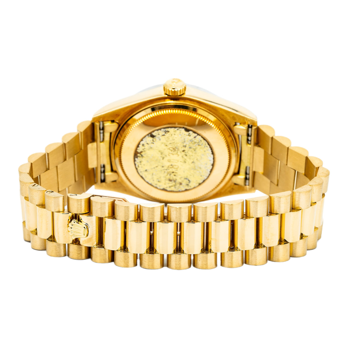 Rolex Day-Date 18038 Aftermarket Diamond 18k YG Silver Dial  Men's Watch 36mm