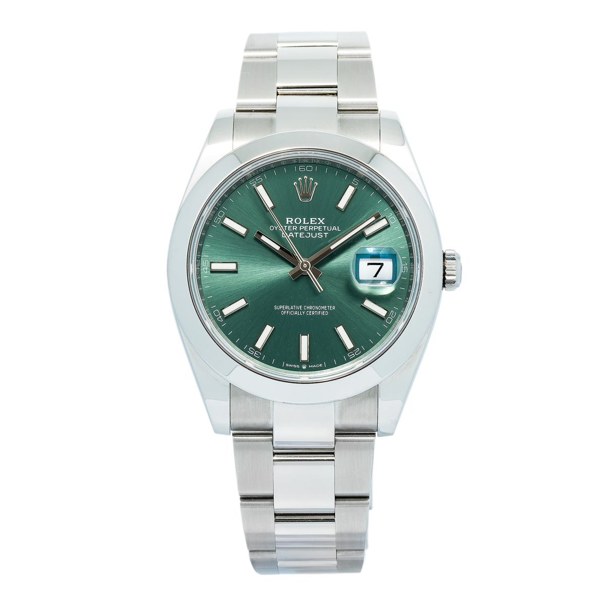 Rolex DateJust 126300 Oyster 2024 Card Automatic SS Green Dial Men's Watch 41mm