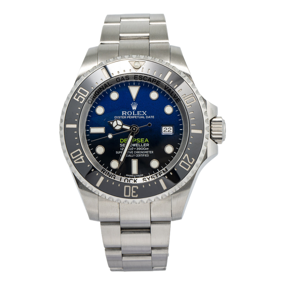 Rolex Deepsea Sea-Dweller 116660 2015 Card James Cameron Blue Dial SS Watch 44mm