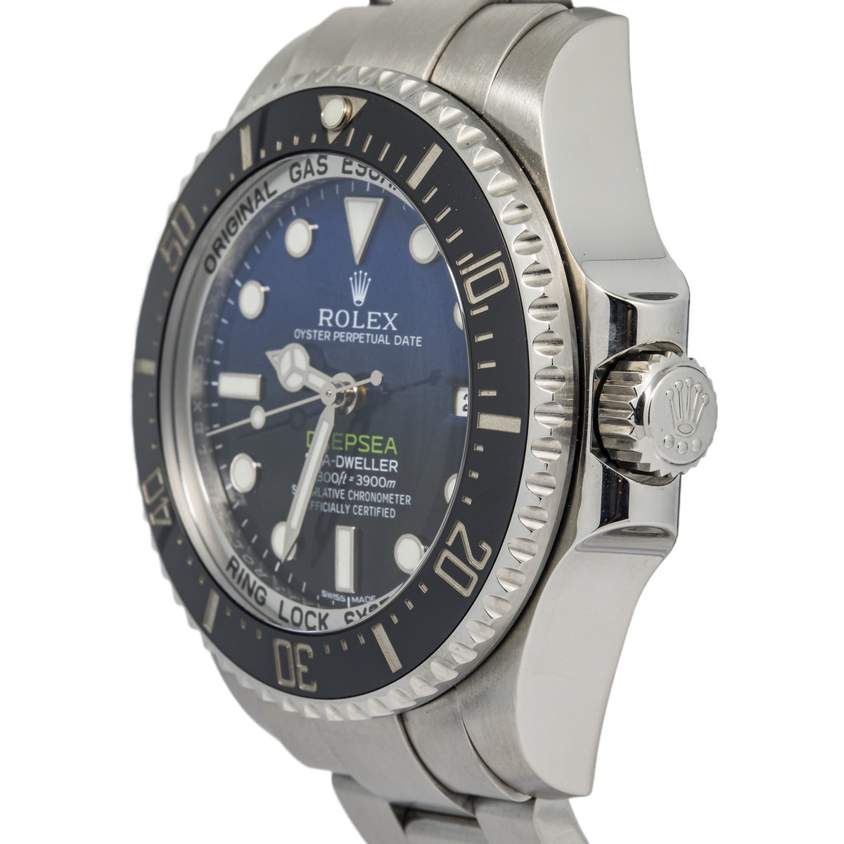 Rolex Deepsea Sea-Dweller 116660 2015 Card James Cameron Blue Dial SS Watch 44mm