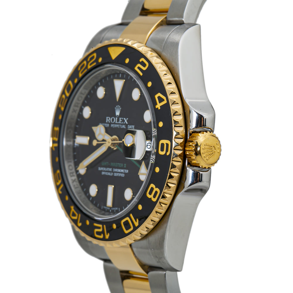 Rolex GMT-Master II 116713LN Automatic YG Two Tone Black Dial Men's Watch 40mm
