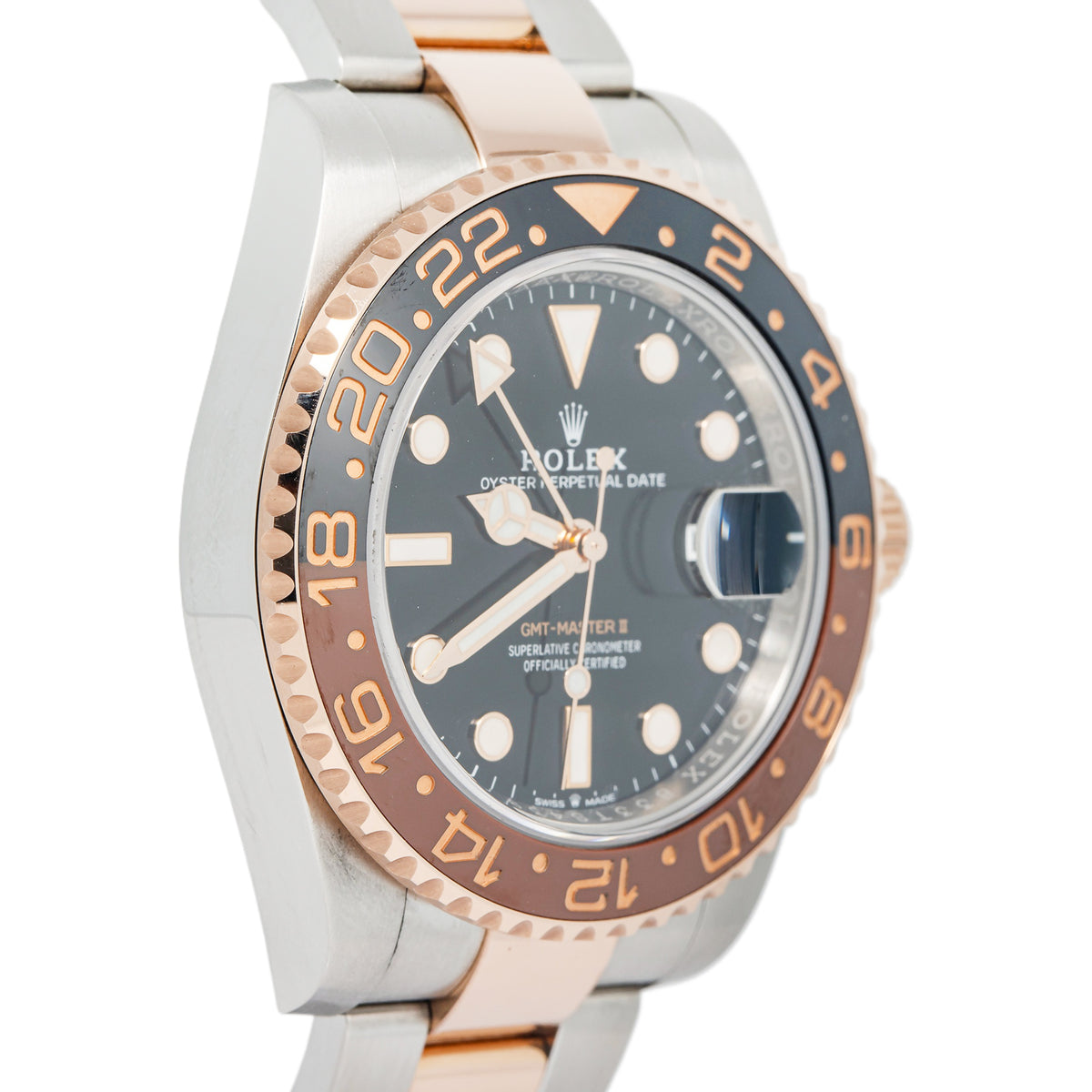 Rolex GMT-Master II 126711CHNR RootBeer Auto RG Two Tone Black Dial Men's 40mm