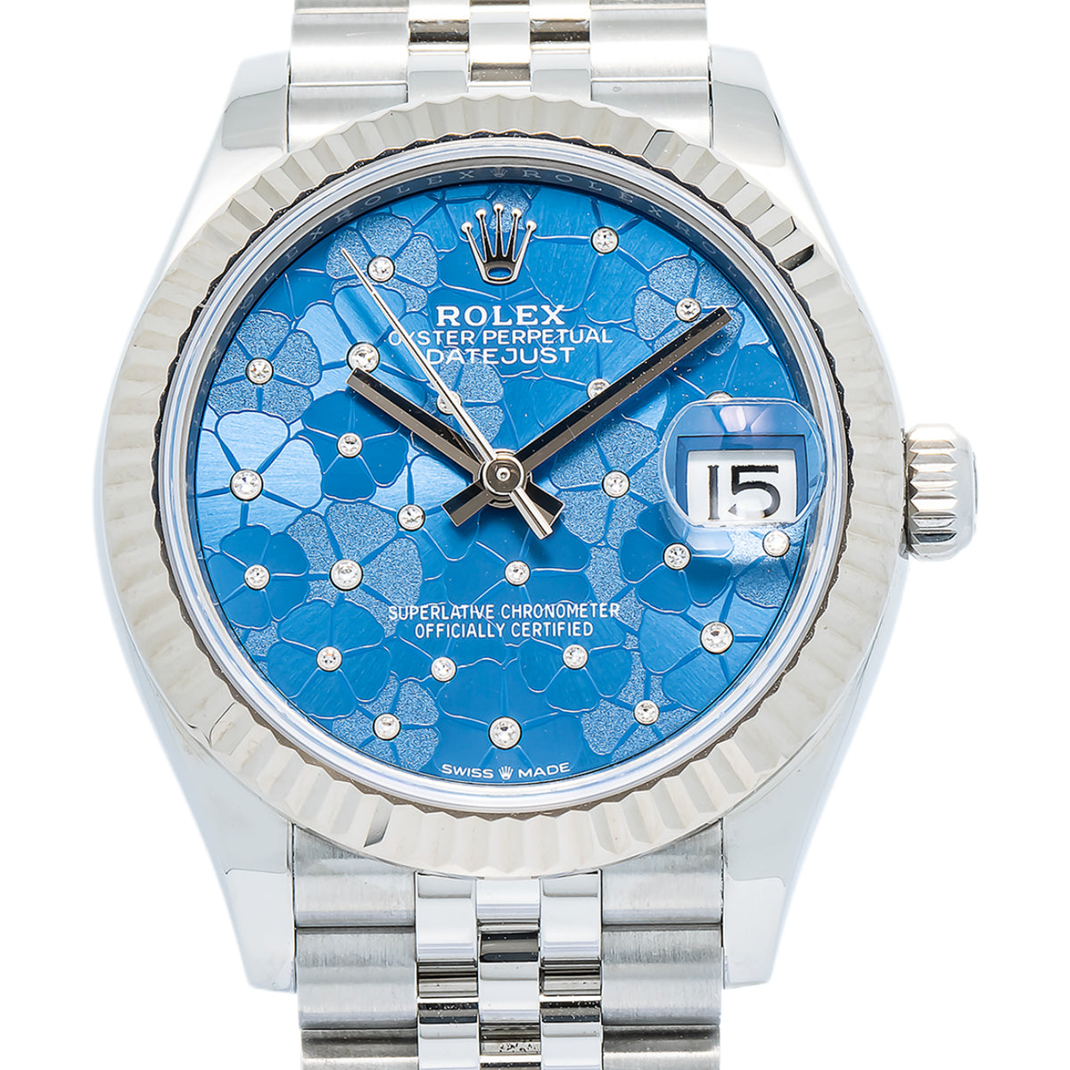 Rolex DateJust 278274 2025 Card MINT Blue Floral Diamond Dial Women's 31mm