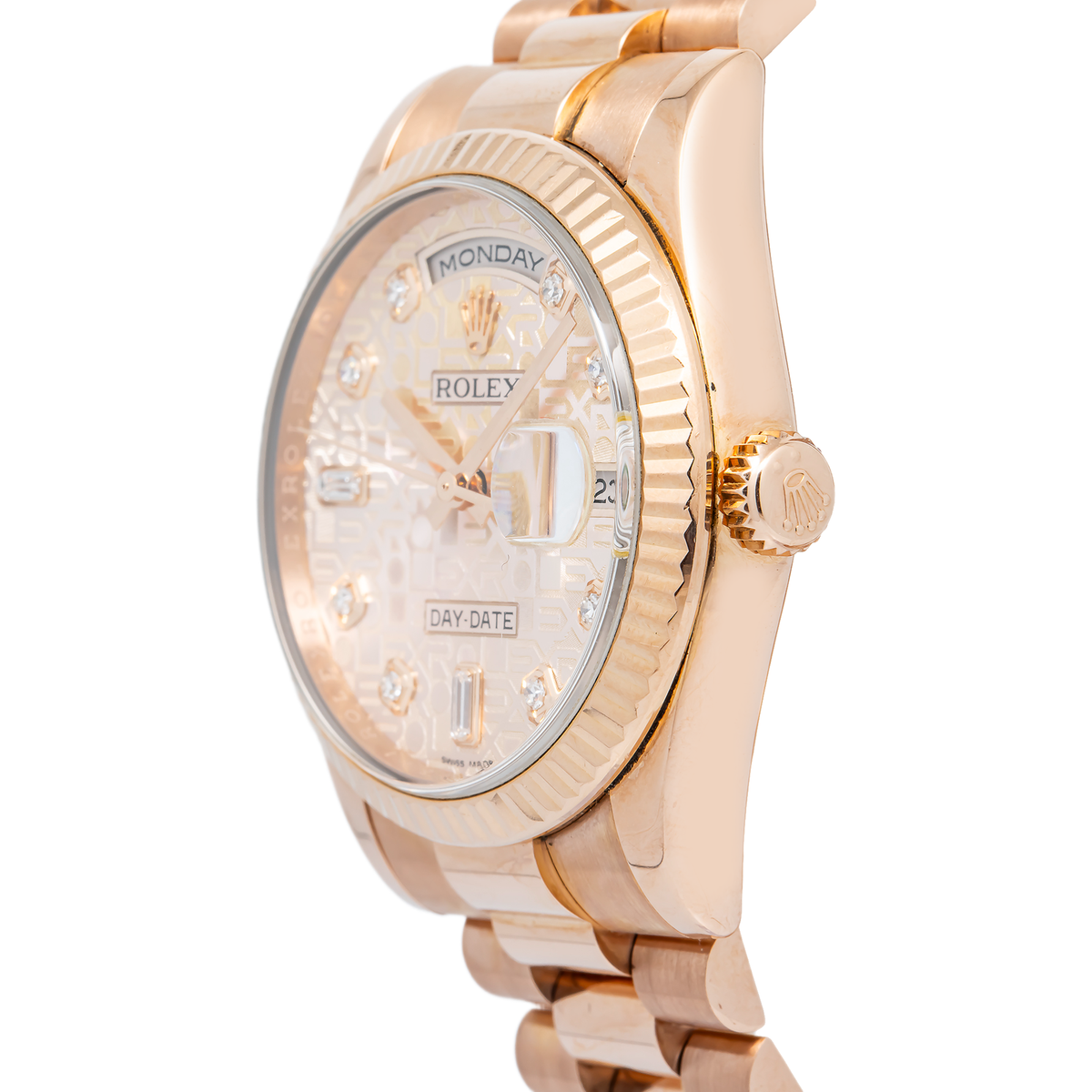 Rolex Day-Date 118235 MINT President Factory Diamond Dial Fat Buckle Watch 36mm