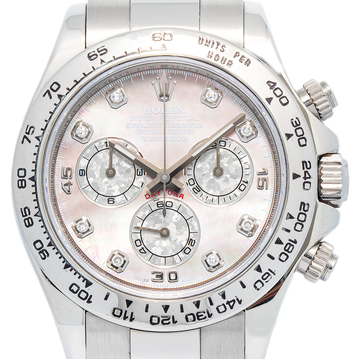 Rolex Cosmograph Daytona 116509 Auto 18k White Gold MOP Dial Men's Watch 40mm