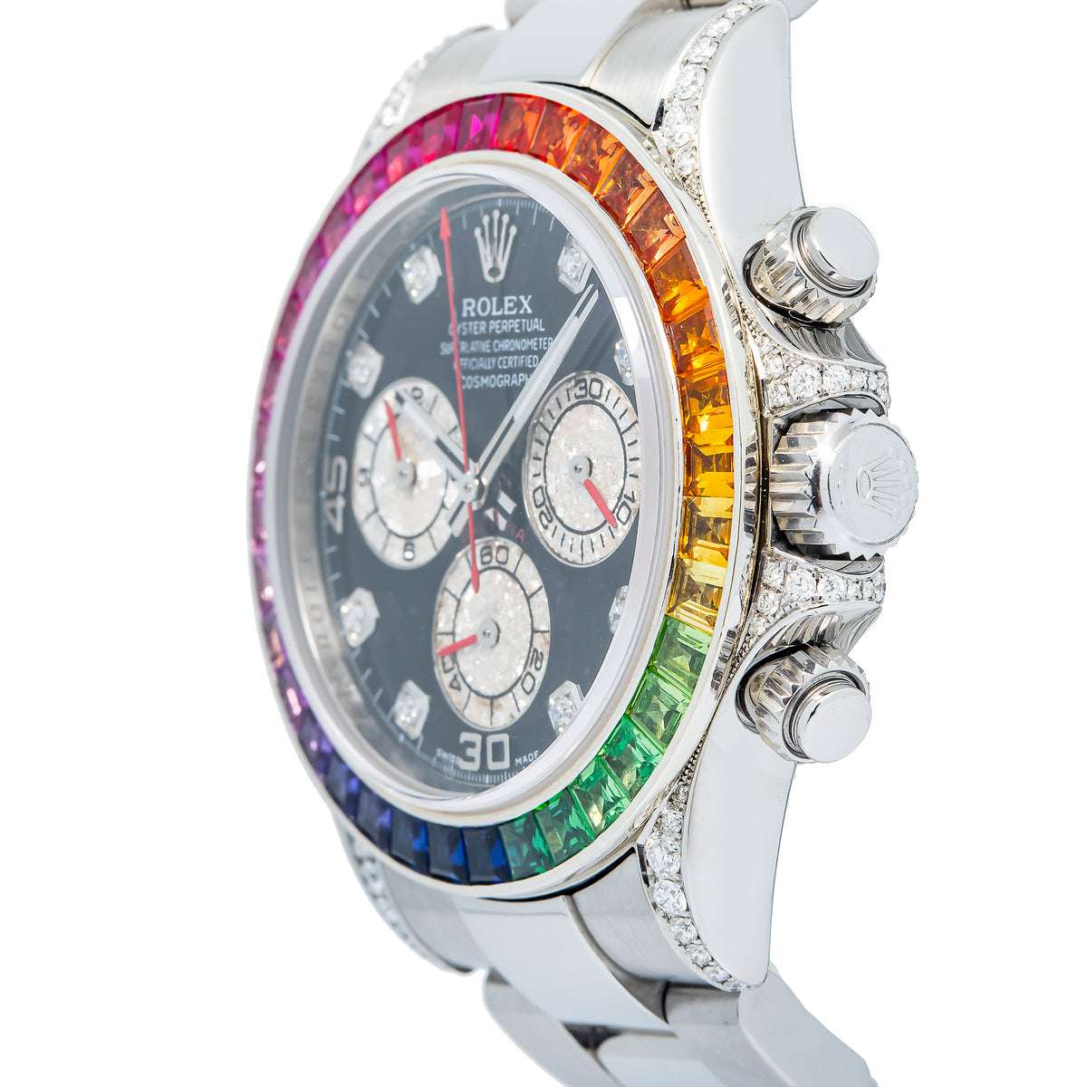Rolex Cosmograph Daytona 116520 Rainbow Aftermarket Setting Unisex Watch 40mm
