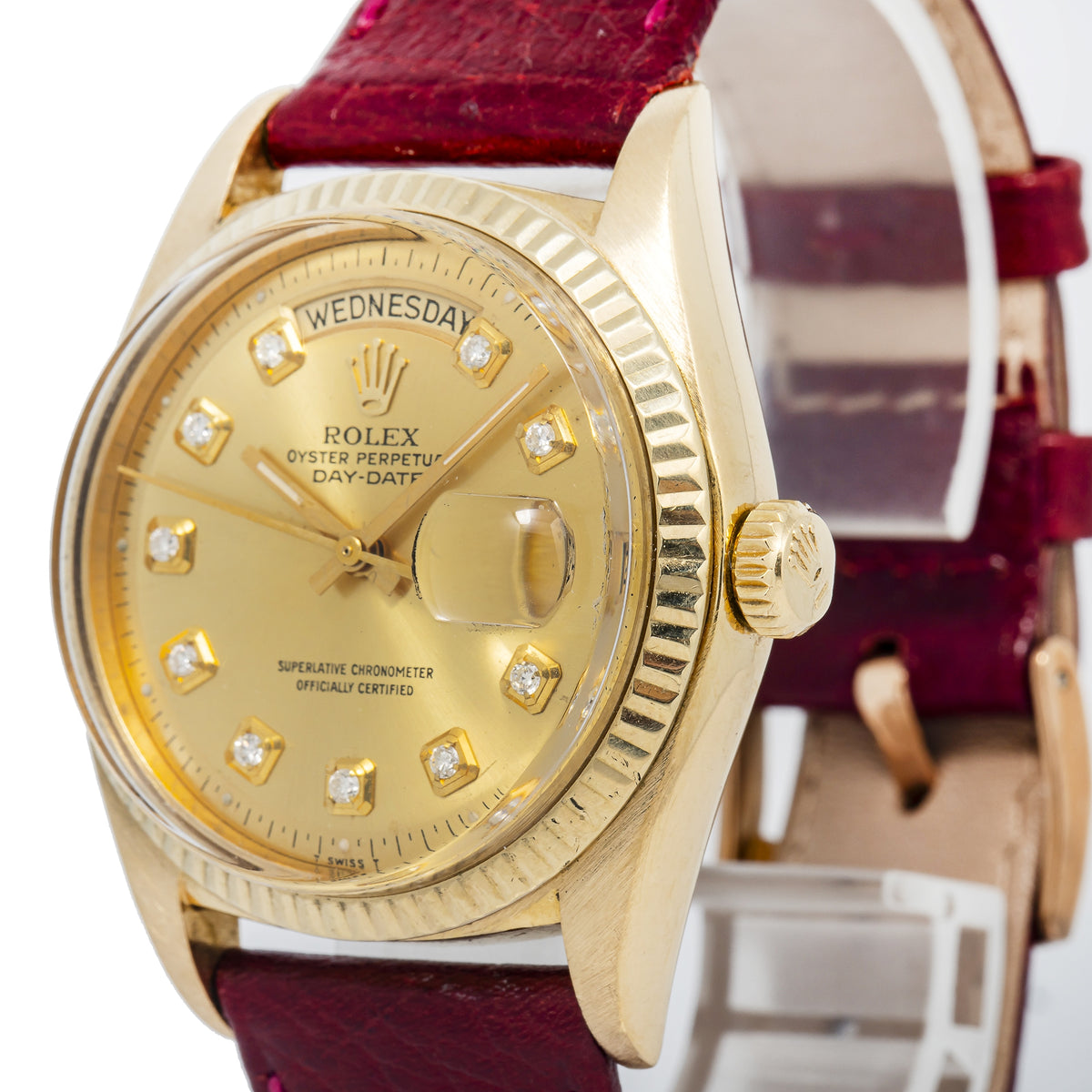 Rolex Day-Date 1803 18k YG Auto Diamond Champagne Dial Unisex Watch 36mm
