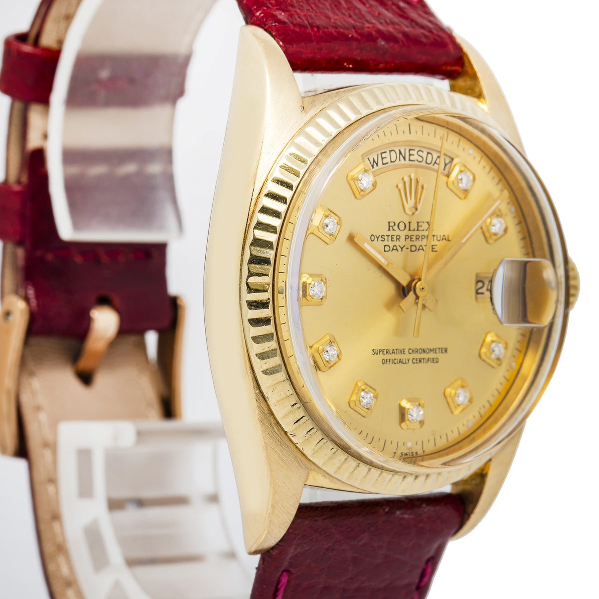 Rolex Day-Date 1803 18k YG Auto Diamond Champagne Dial Unisex Watch 36mm