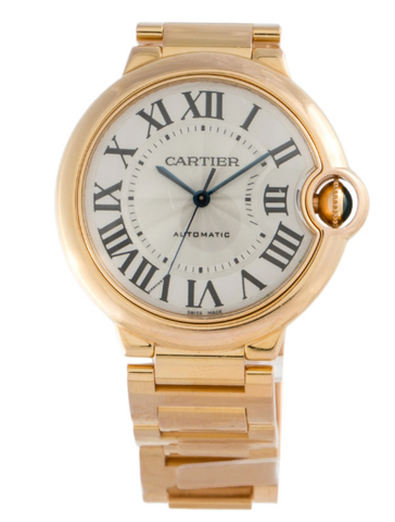 Cartier Ballon Bleu 3002 W6900322 18k Yellow Gold Silver Dial Auto Women's 36mm