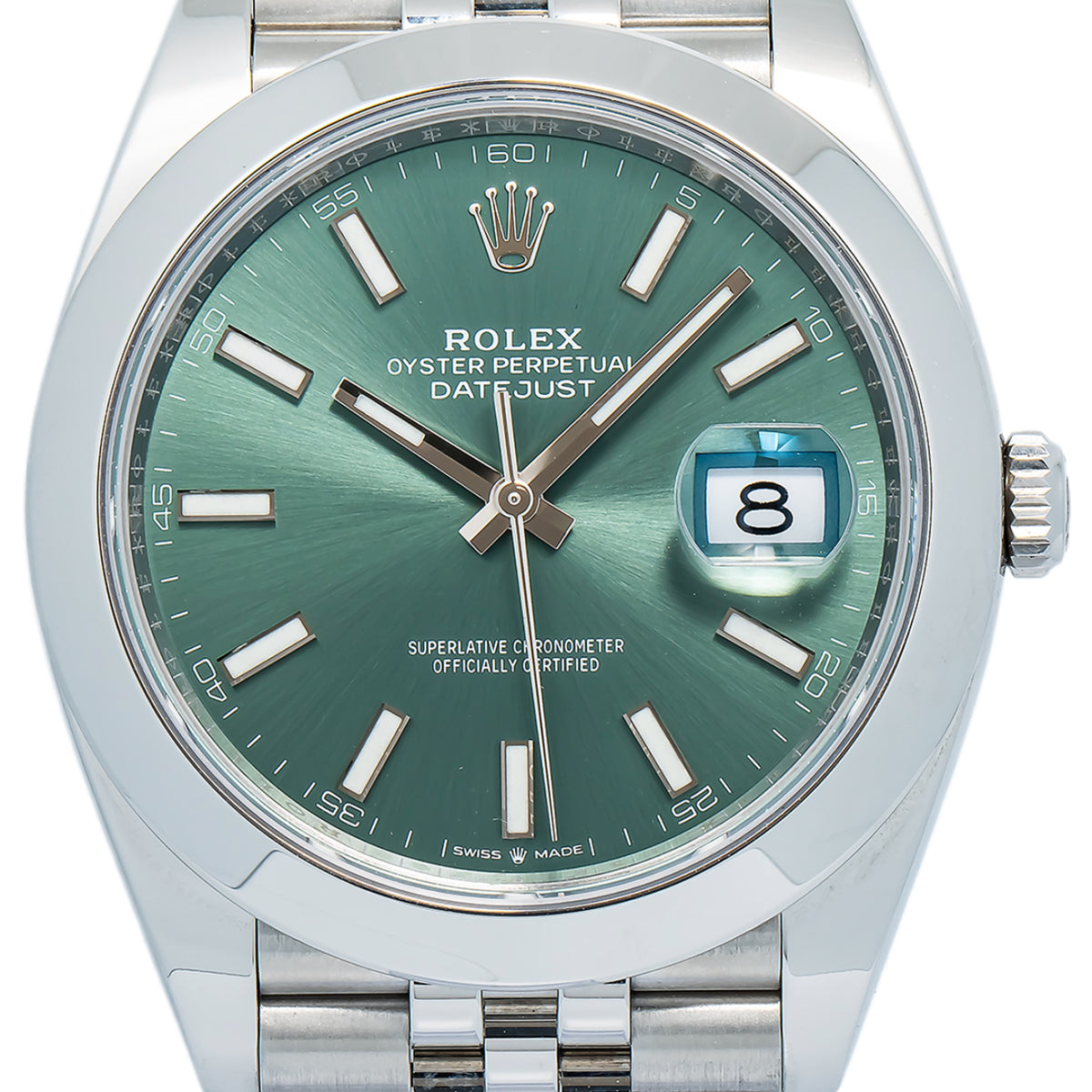 Rolex DateJust 126300 2024 Card Jubilee Automatic SS Green Dial Men's Watch 41mm