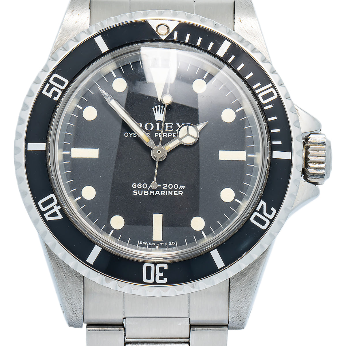 Rolex Submariner 5513 Serif Matte Feet Firs Unpolished 1968 Stainless Watch 40mm
