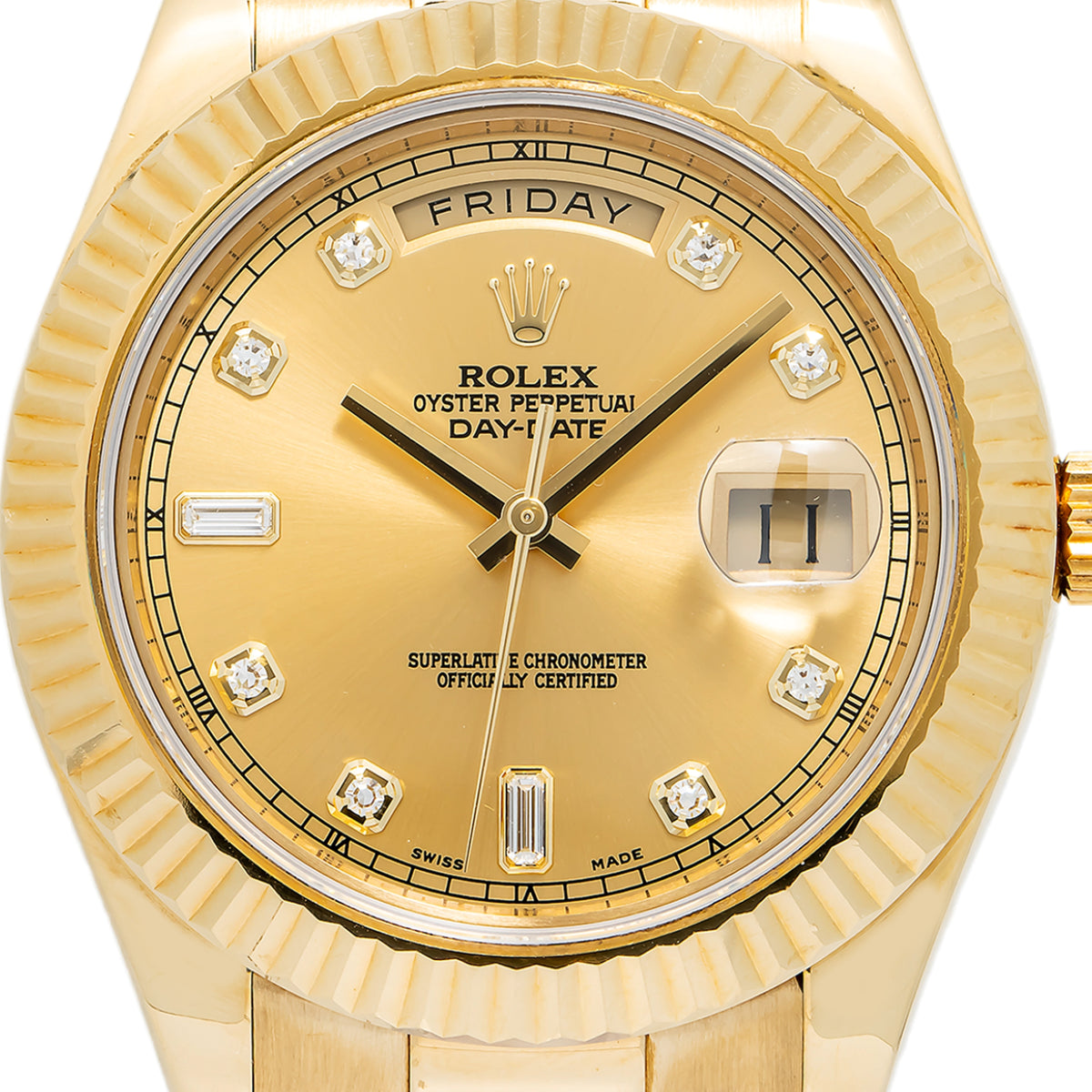 Rolex Day-Date President 218238 Automatic 18k YG Champagne Dial Men's Watch 41mm