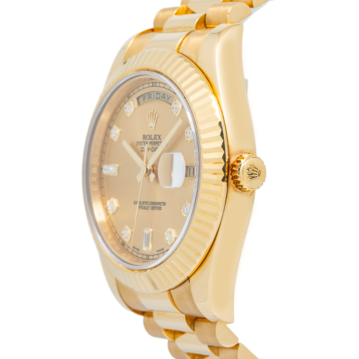 Rolex Day-Date President 218238 Automatic 18k YG Champagne Dial Men's Watch 41mm