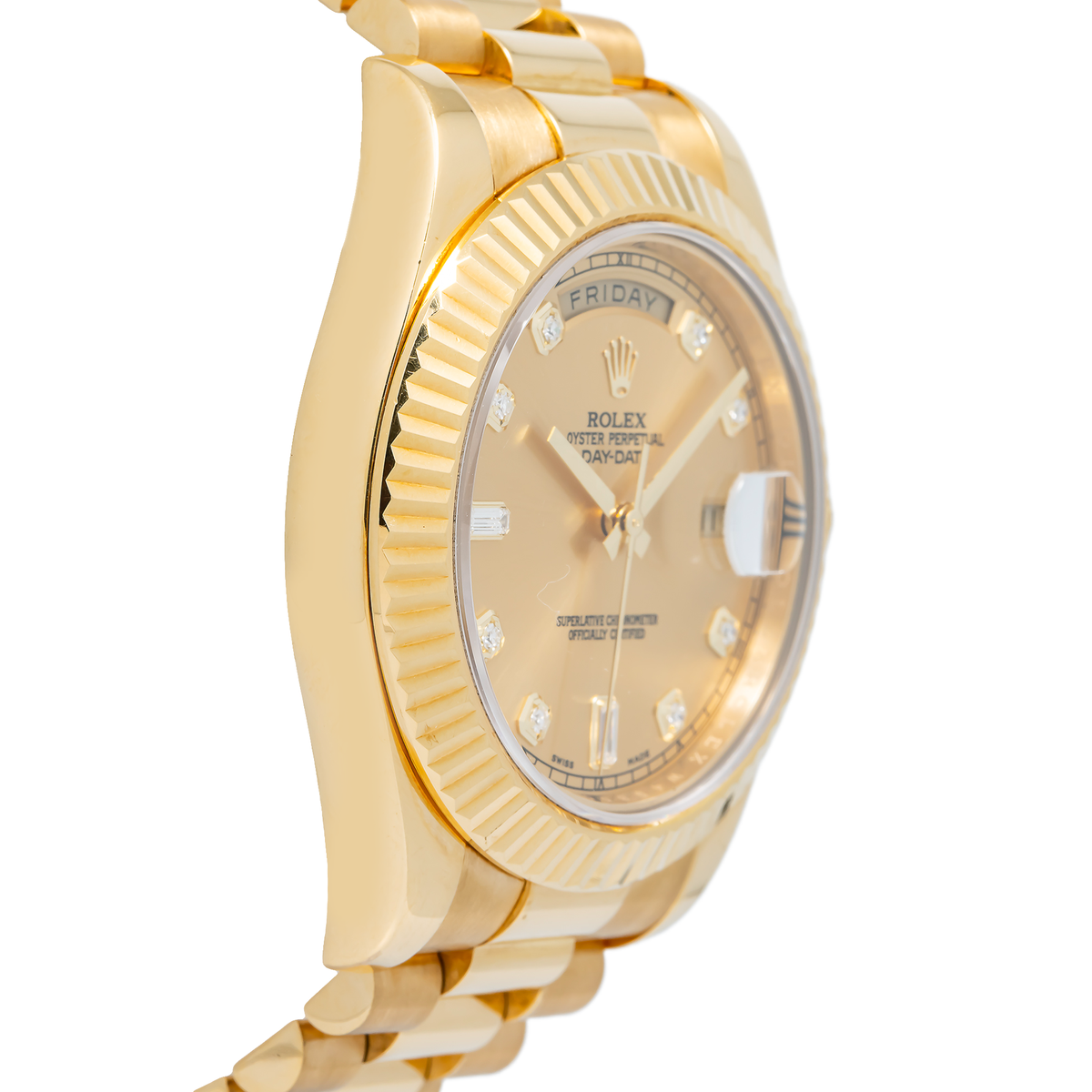 Rolex Day-Date President 218238 Automatic 18k YG Champagne Dial Men's Watch 41mm