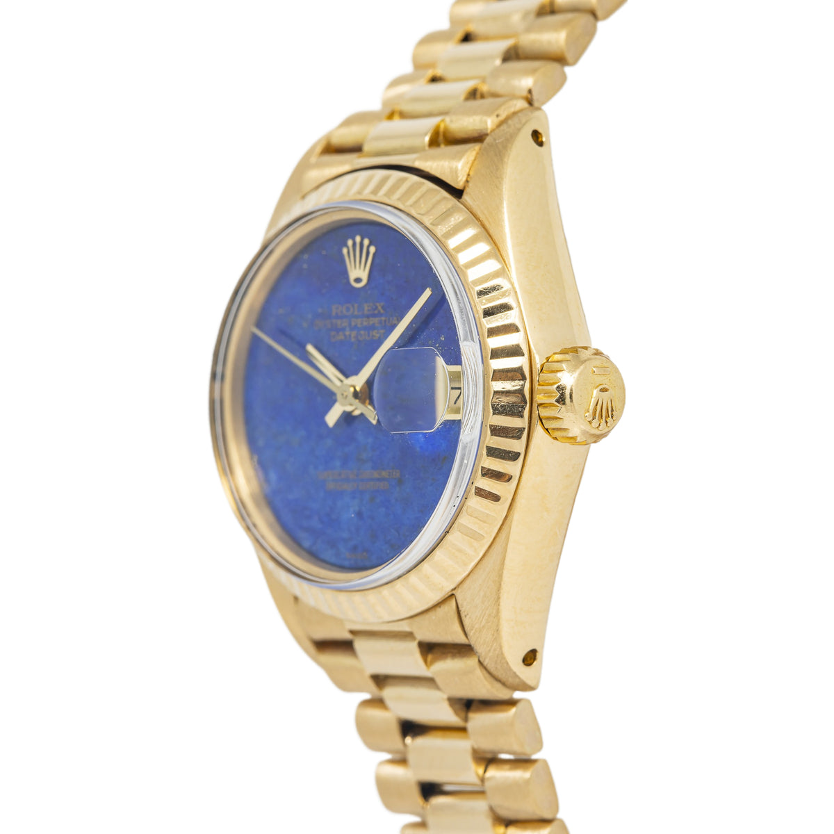 Rolex Datejust 6917 President 18k YG Lapis Blue Dial Automatic Ladies Watch 26mm