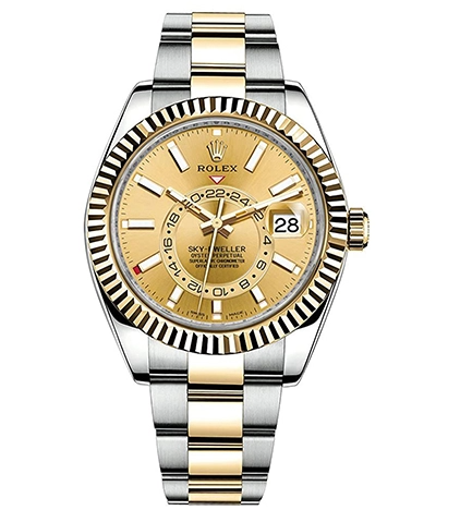 Rolex Sky-Dweller 326933 Oyster 2019 Card 18k YG Champagne Dial Auto Watch 42mm