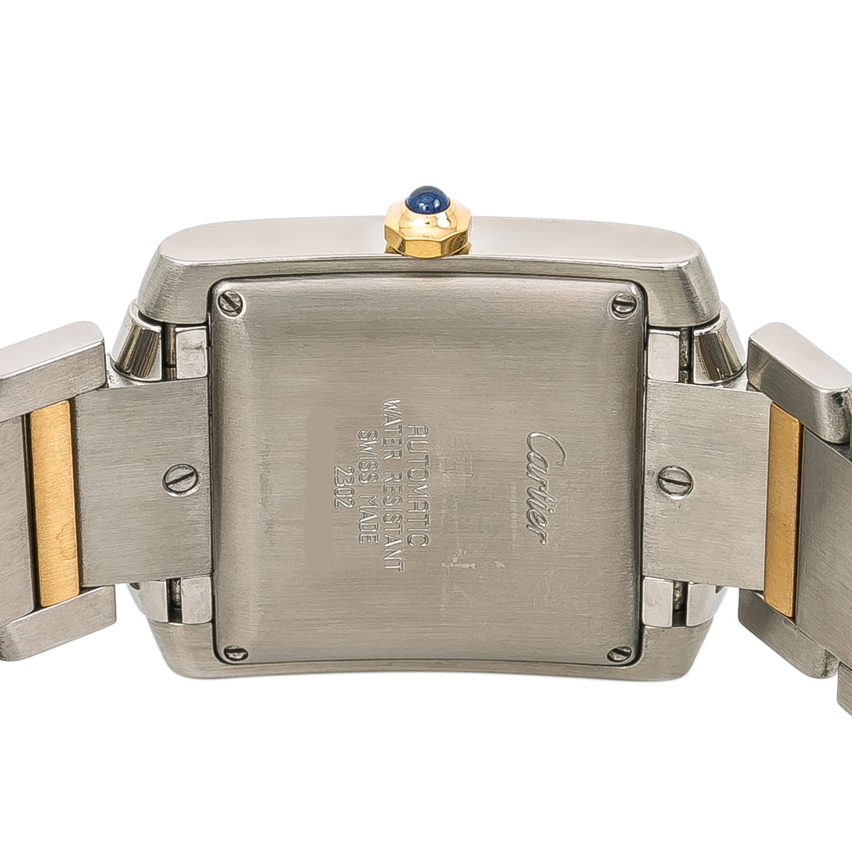 Cartier Tank Francaise 2302 W51005Q4 Auto YG Two Tone Silver Dial Men's 28mm