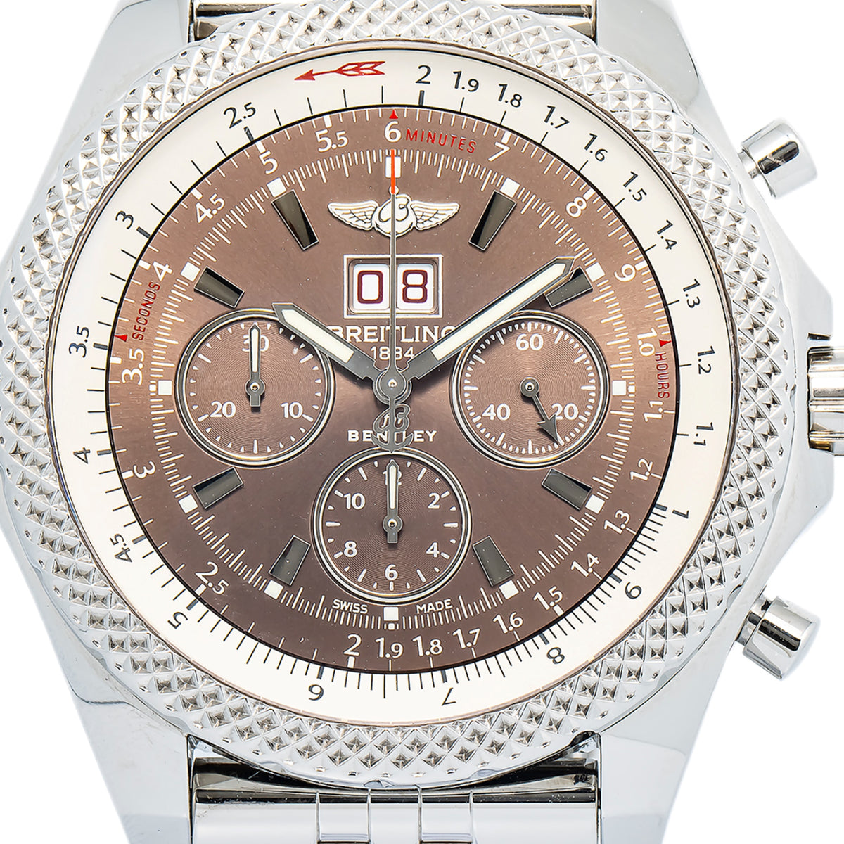 Breitling Bentley 6.75 A44364 SS Havana Brown Dial Automatic Men's Watch 49mm