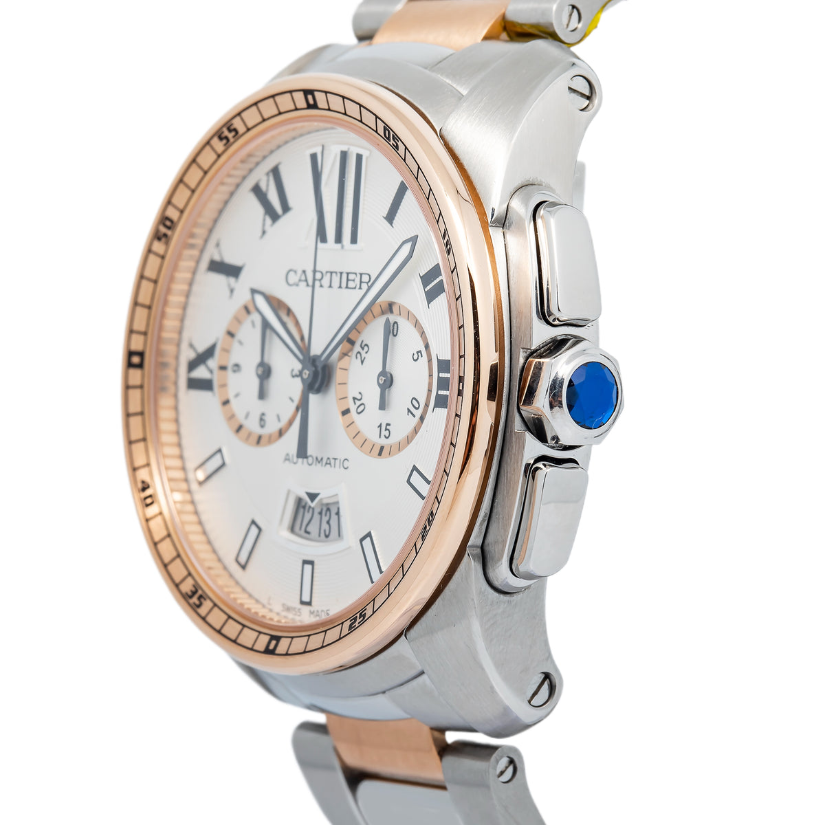 Cartier Calibre de Chronograph 3578 W7100042 Rose Gold Two Tone Auto Men's 42mm