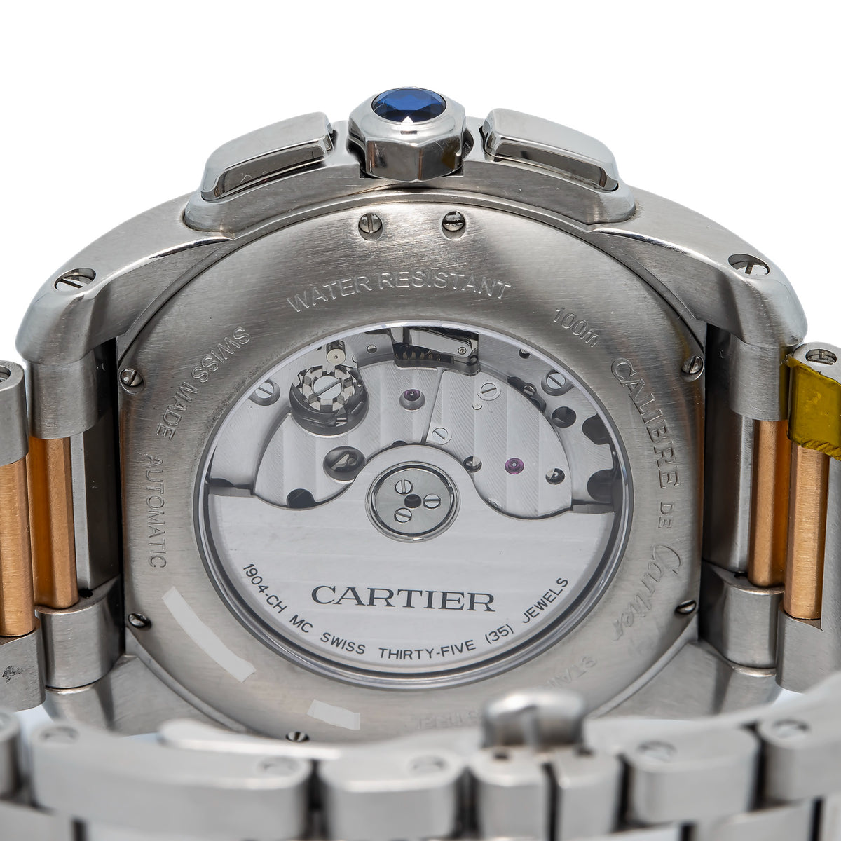 Cartier Calibre de Chronograph 3578 W7100042 Rose Gold Two Tone Auto Men's 42mm