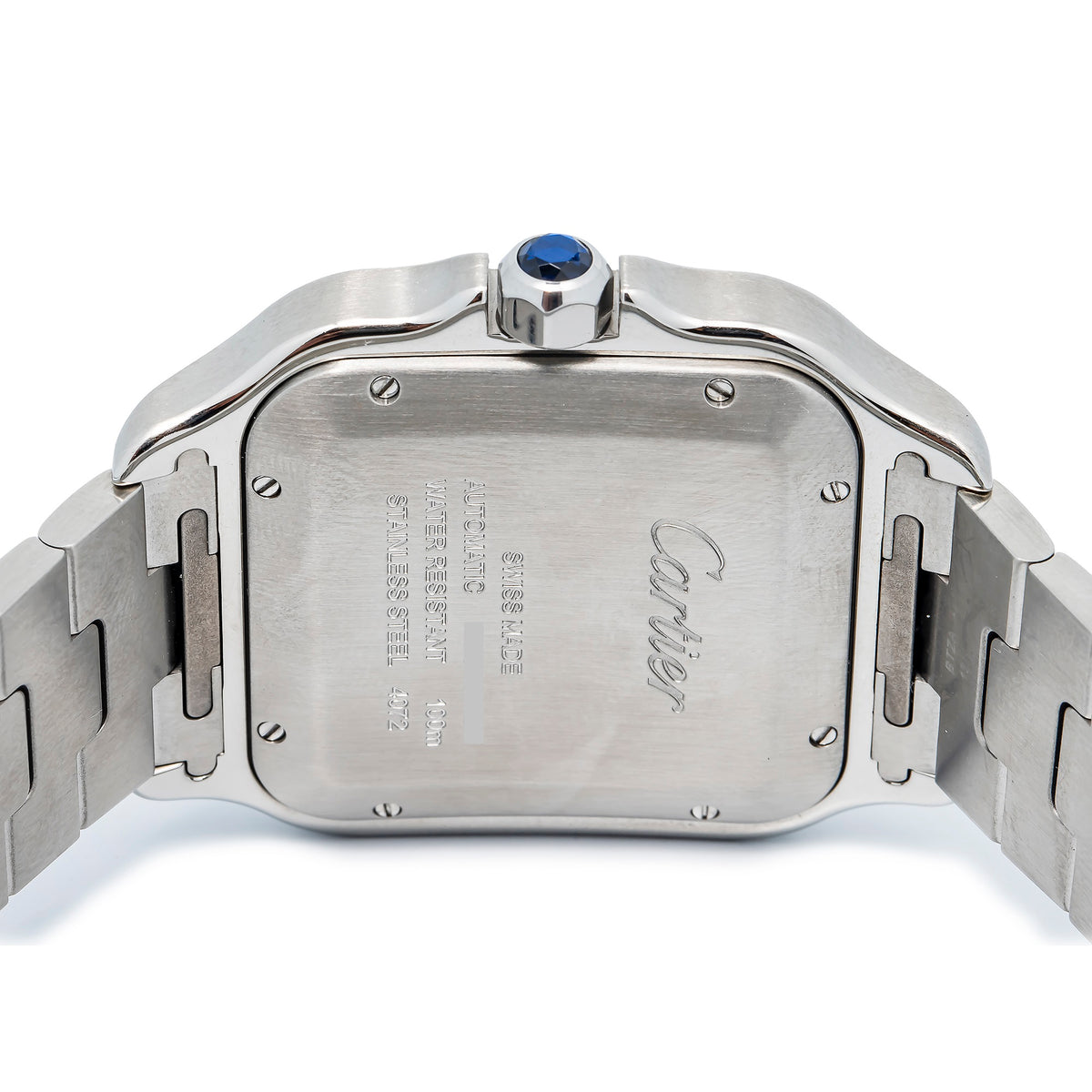 Cartier Santos 4072 WSSA0013 Auto Stainless Steel Blue Dial Men's Watch 38mm