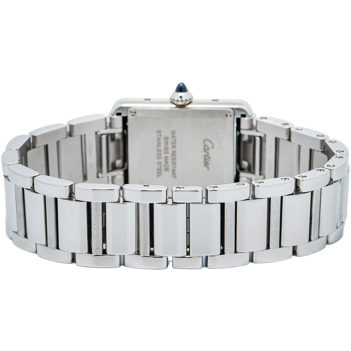 Cartier Tank 4322 WSTA0107 Quartz Stainless Steel Silver Dial Women's Watch 22mm
