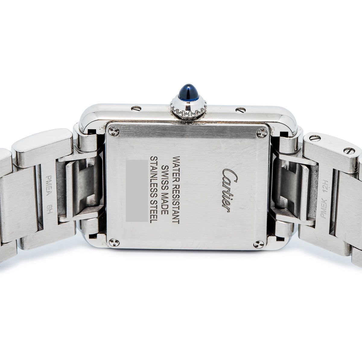 Cartier Tank 4322 WSTA0107 Quartz Stainless Steel Silver Dial Women's Watch 22mm