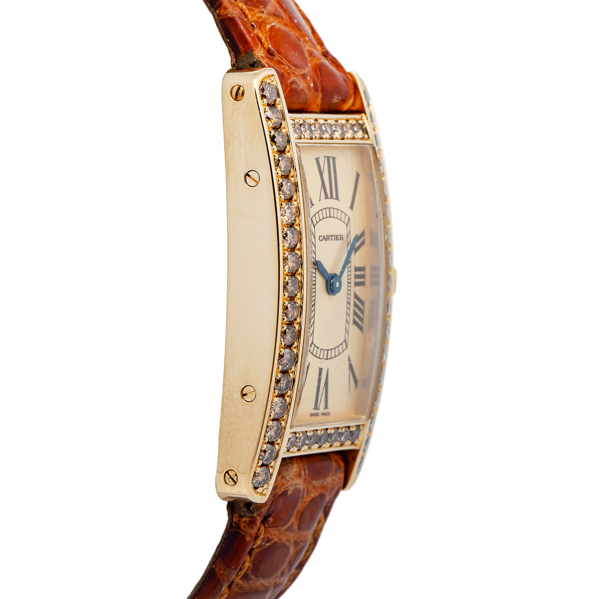Cartier Tank Americaine 2482 WB706431 Factory Diamond Quartz 18k YG Women's 19mm