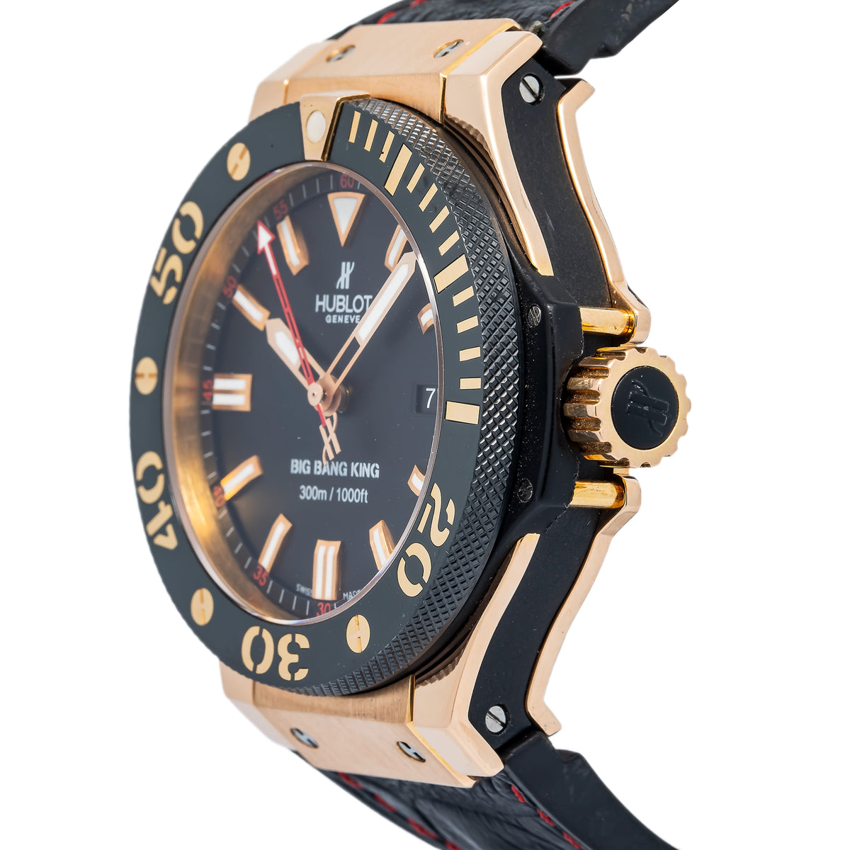 Hublot Big Bang King 322.PM.100.RX Auto 18k Rose Gold Black Dial Men Watch 48mm