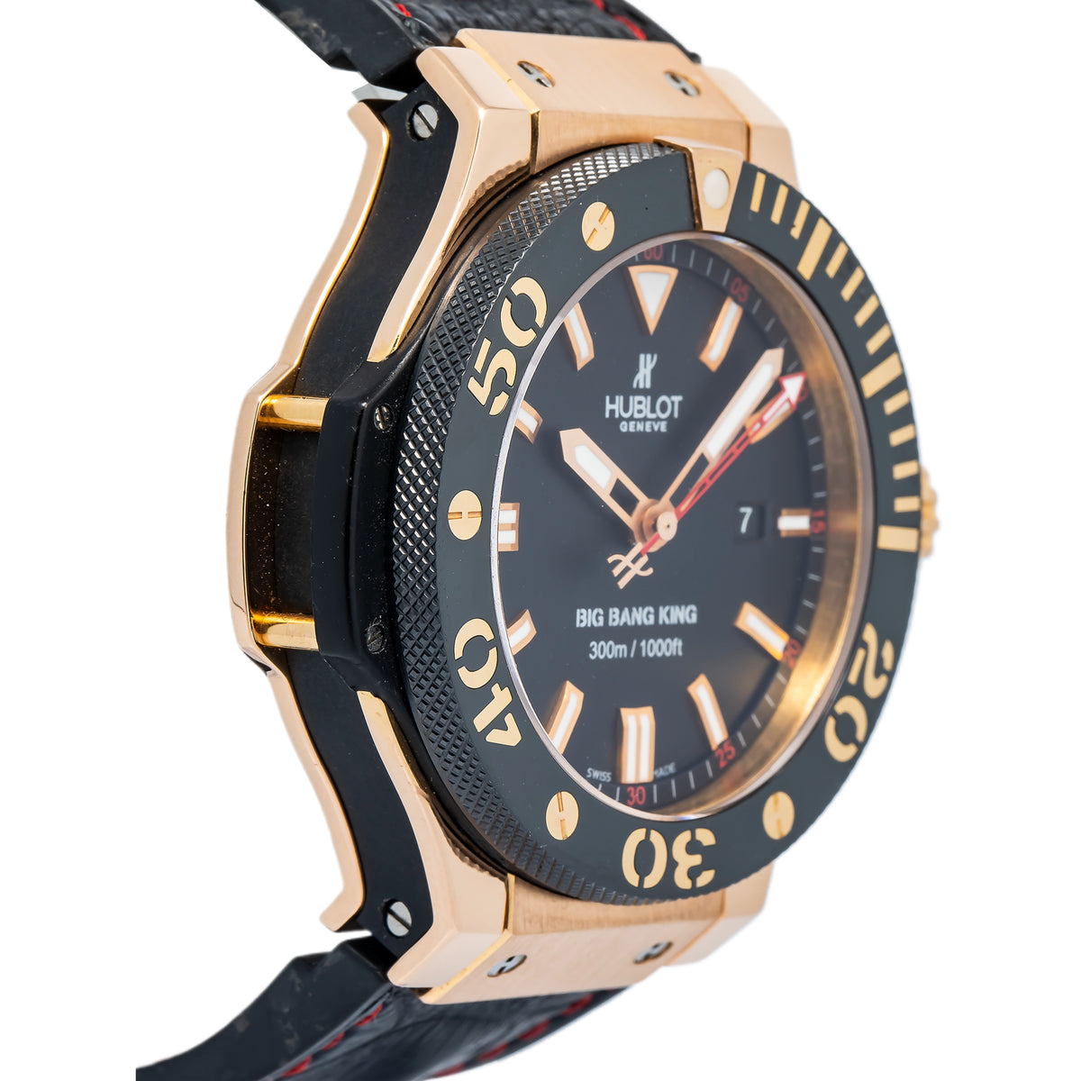Hublot Big Bang King 322.PM.100.RX Auto 18k Rose Gold Black Dial Men Watch 48mm