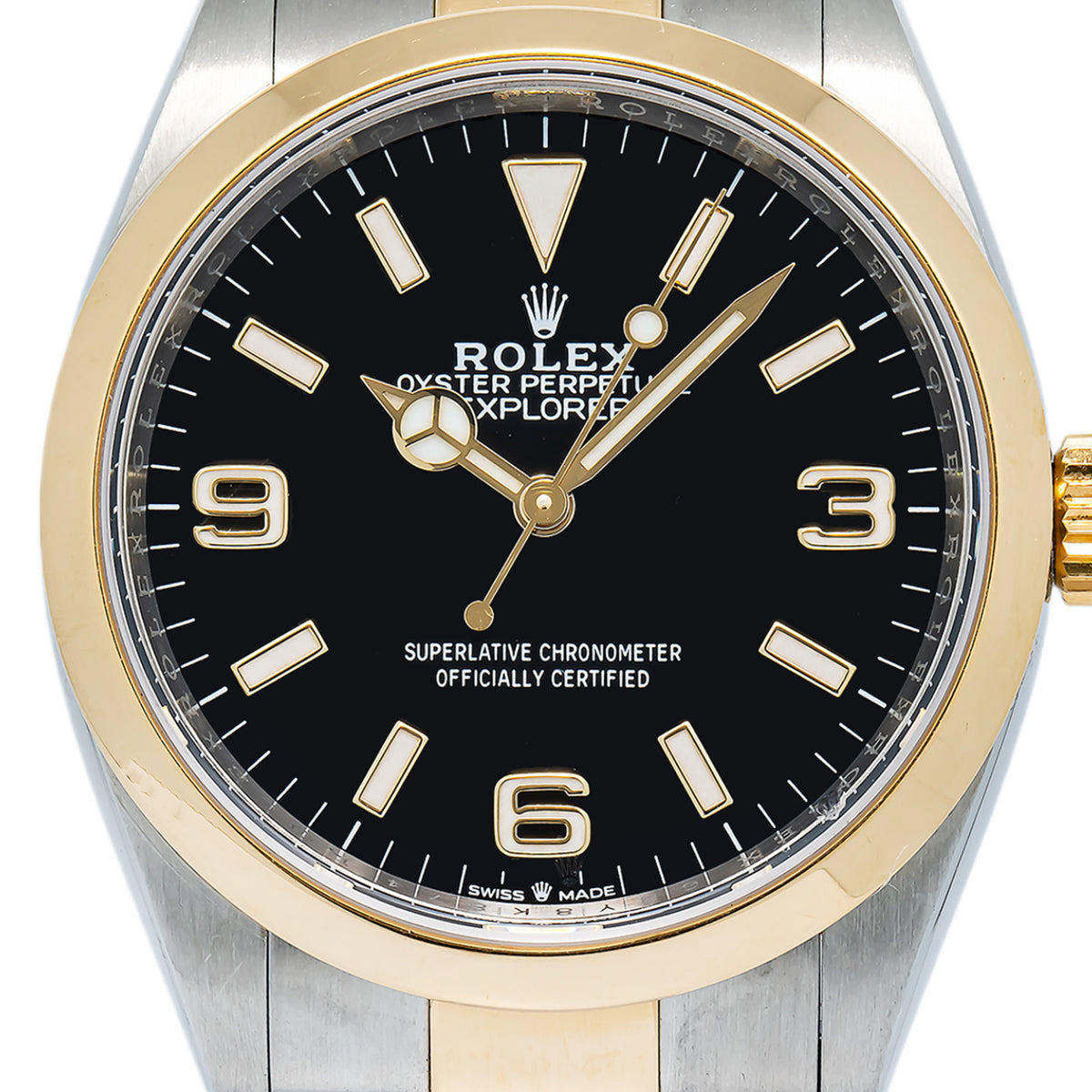 Rolex Explorer 124273 2022 Card 18K YG Two Tone Black Dial Auto Men's Watch 36mm