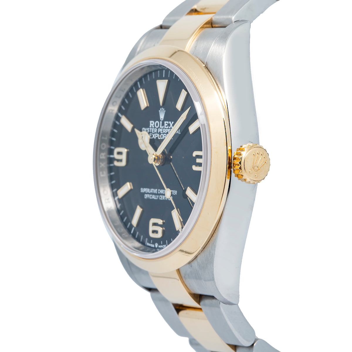 Rolex Explorer 124273 2022 Card 18K YG Two Tone Black Dial Auto Men's Watch 36mm