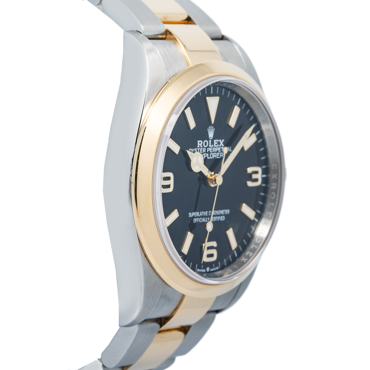 Rolex Explorer 124273 2022 Card 18K YG Two Tone Black Dial Auto Men's Watch 36mm