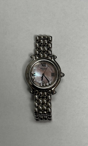 Chopard Happy Sport 27/8236-23 Quartz SS Floating Diamond MOP Dial Women's 32mm