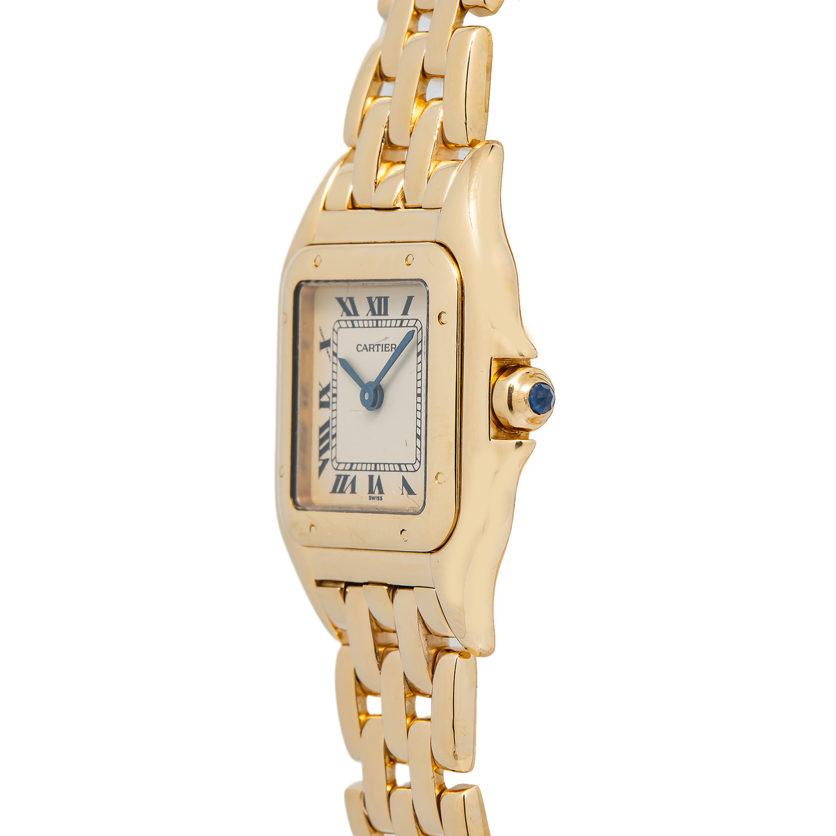 Cartier Panthere 10702 W25022B9 w/Box 18k YG Patina White Dial Quartz Watch 22mm