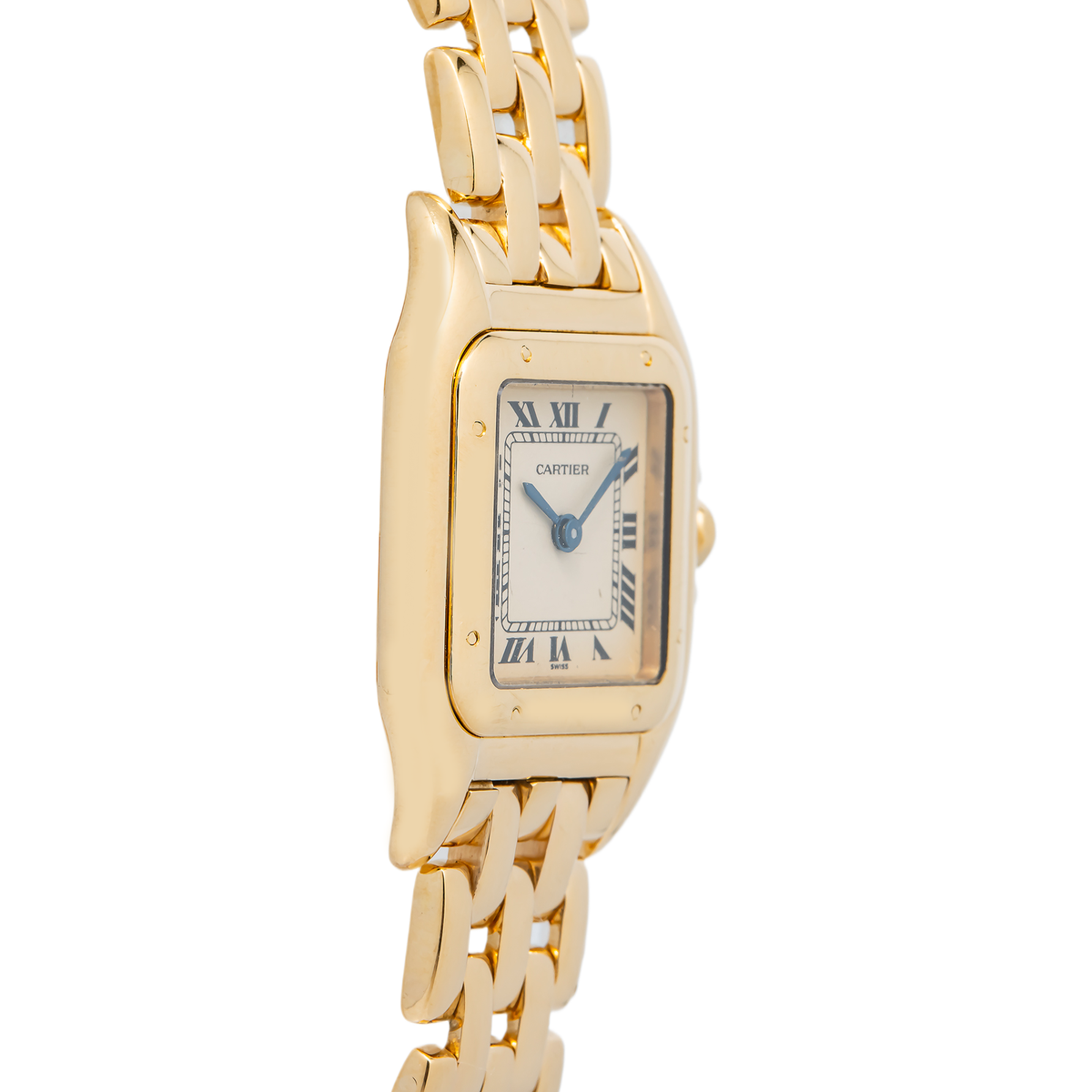 Cartier Panthere 10702 W25022B9 w/Box 18k YG Patina White Dial Quartz Watch 22mm