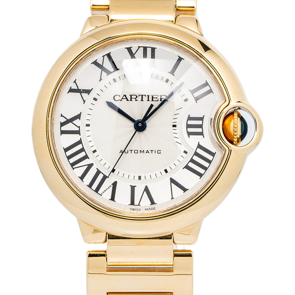 Cartier Ballon Bleu 3002 W6900322 18k Yellow Gold Silver Dial Auto Women's 36mm