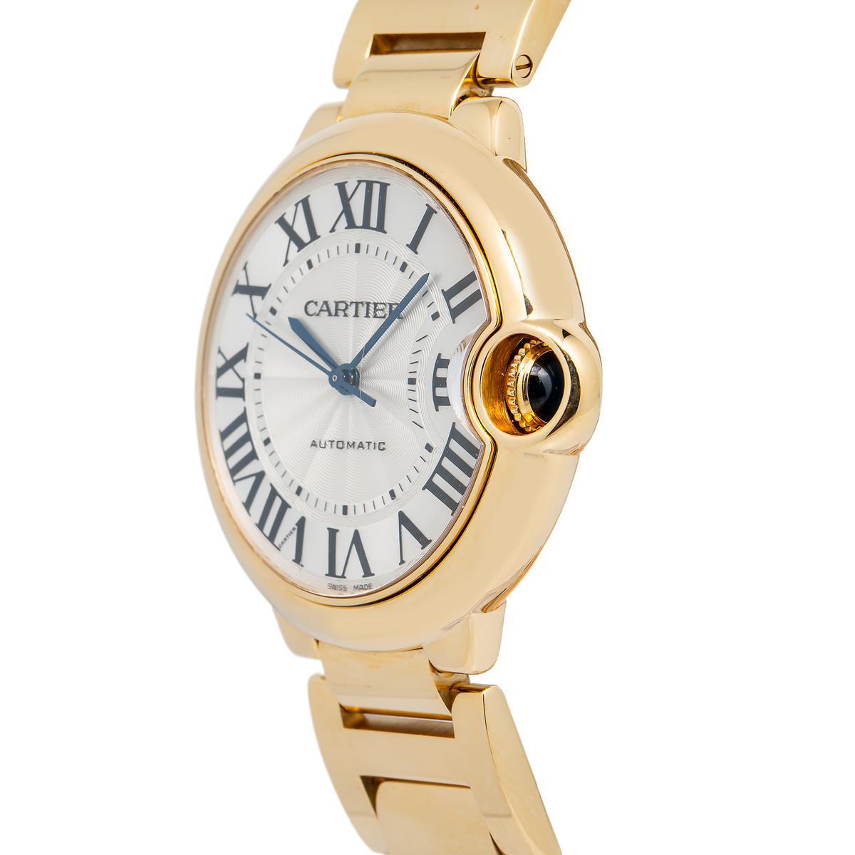 Cartier Ballon Bleu 3002 W6900322 18k Yellow Gold Silver Dial Auto Women's 36mm