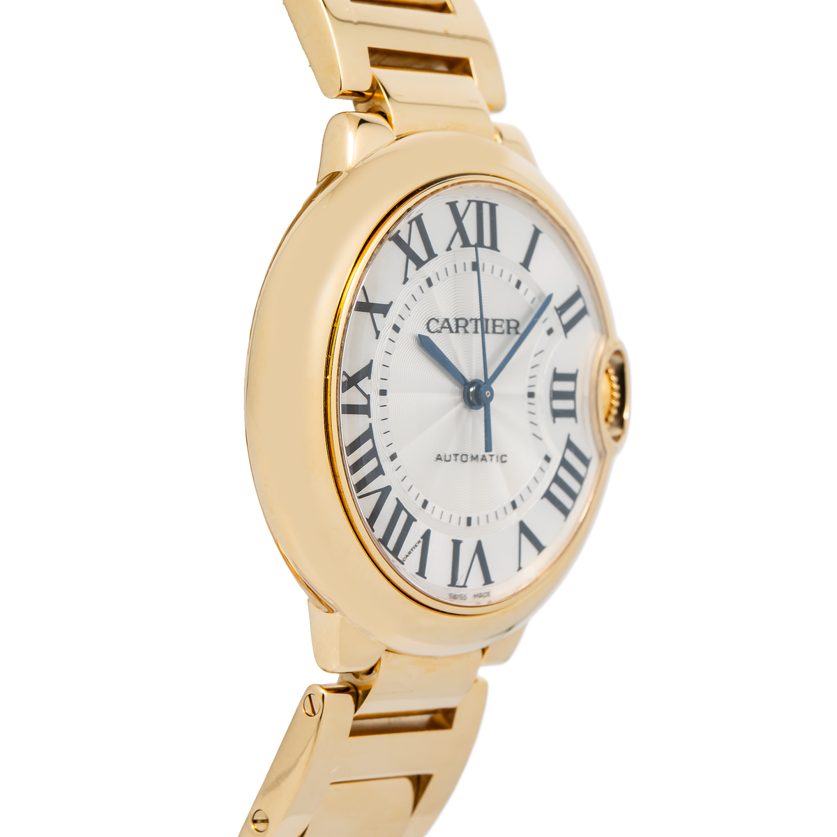 Cartier Ballon Bleu 3002 W6900322 18k Yellow Gold Silver Dial Auto Women's 36mm