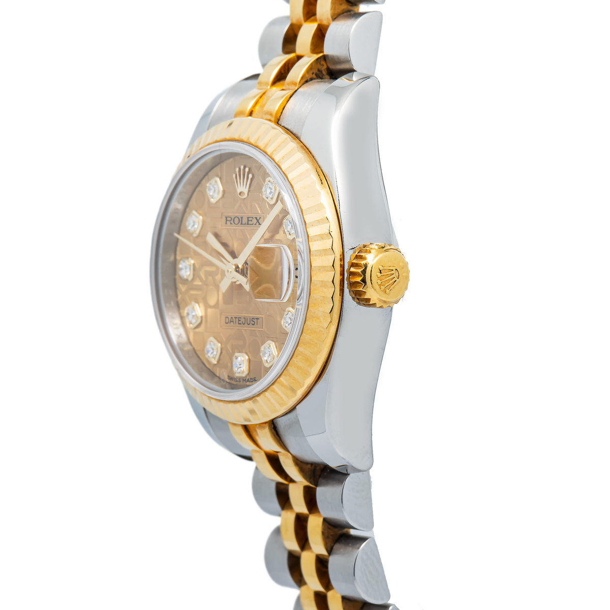 Rolex Datejust 179173 2015 Card 18k YG Factory Champagne Diamond Dial Auto 26mm