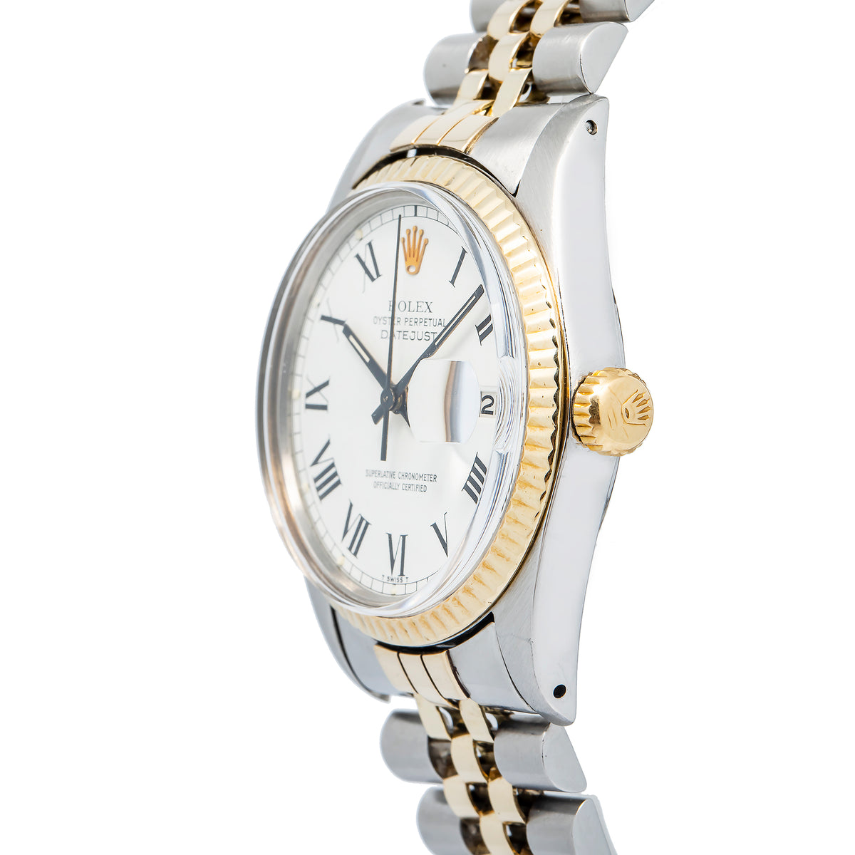 Rolex Datejust 116233 Automatic Yellow Gold Two Tone White Dial Men's Watch 36mm