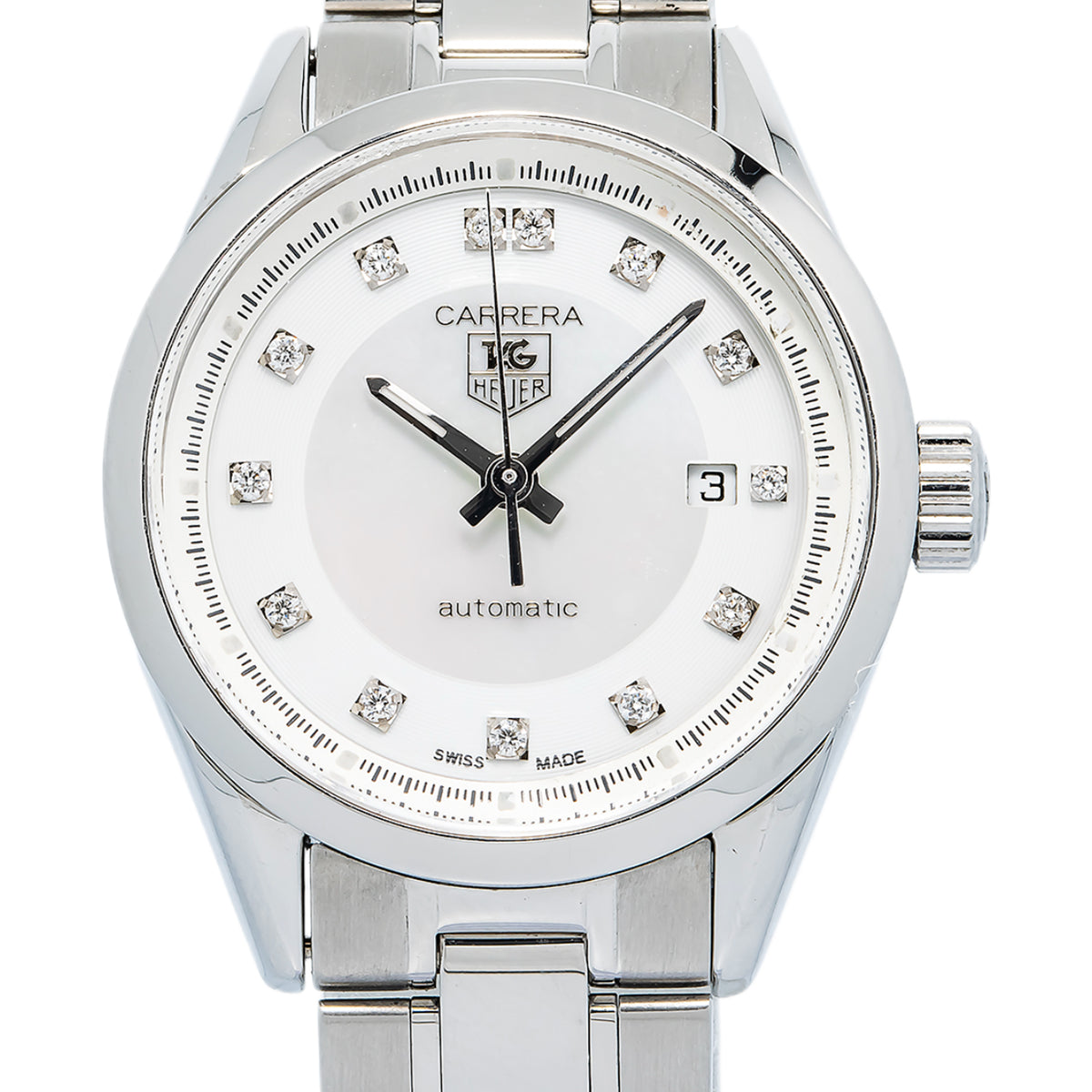 Tag Heuer Carrera WV2411.BA0793 Factory Diamond Quartz SS Women's Watch 28mm